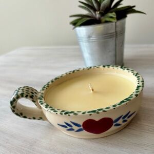 Heart Design Ceramic Tea Cup Candle